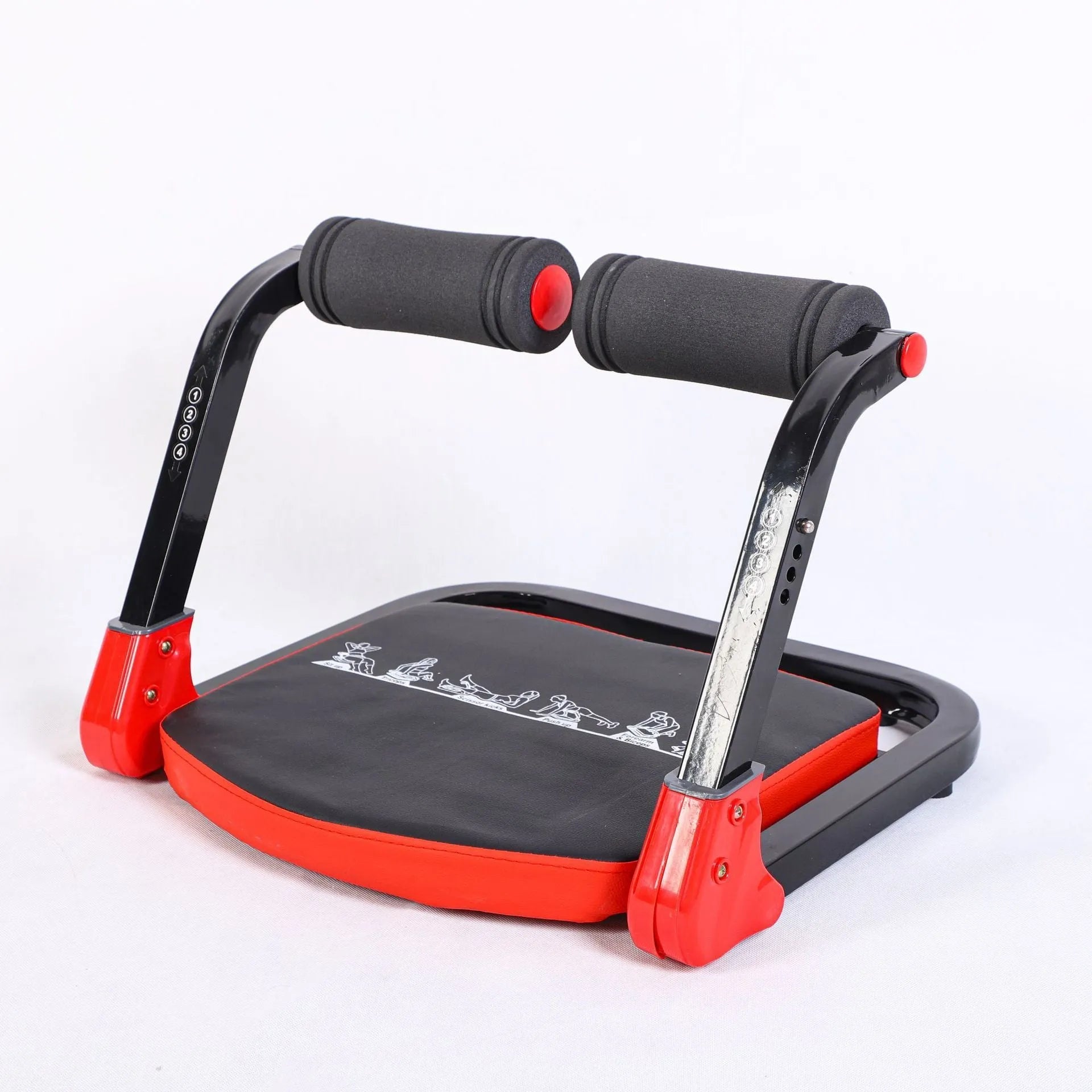 Mini abdominal fitness device in red or sky blue for portable core training