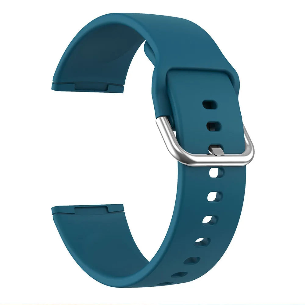 Fitbit Versa 3 and Sense 2 silicone replacement strap in various colours with silver buckle