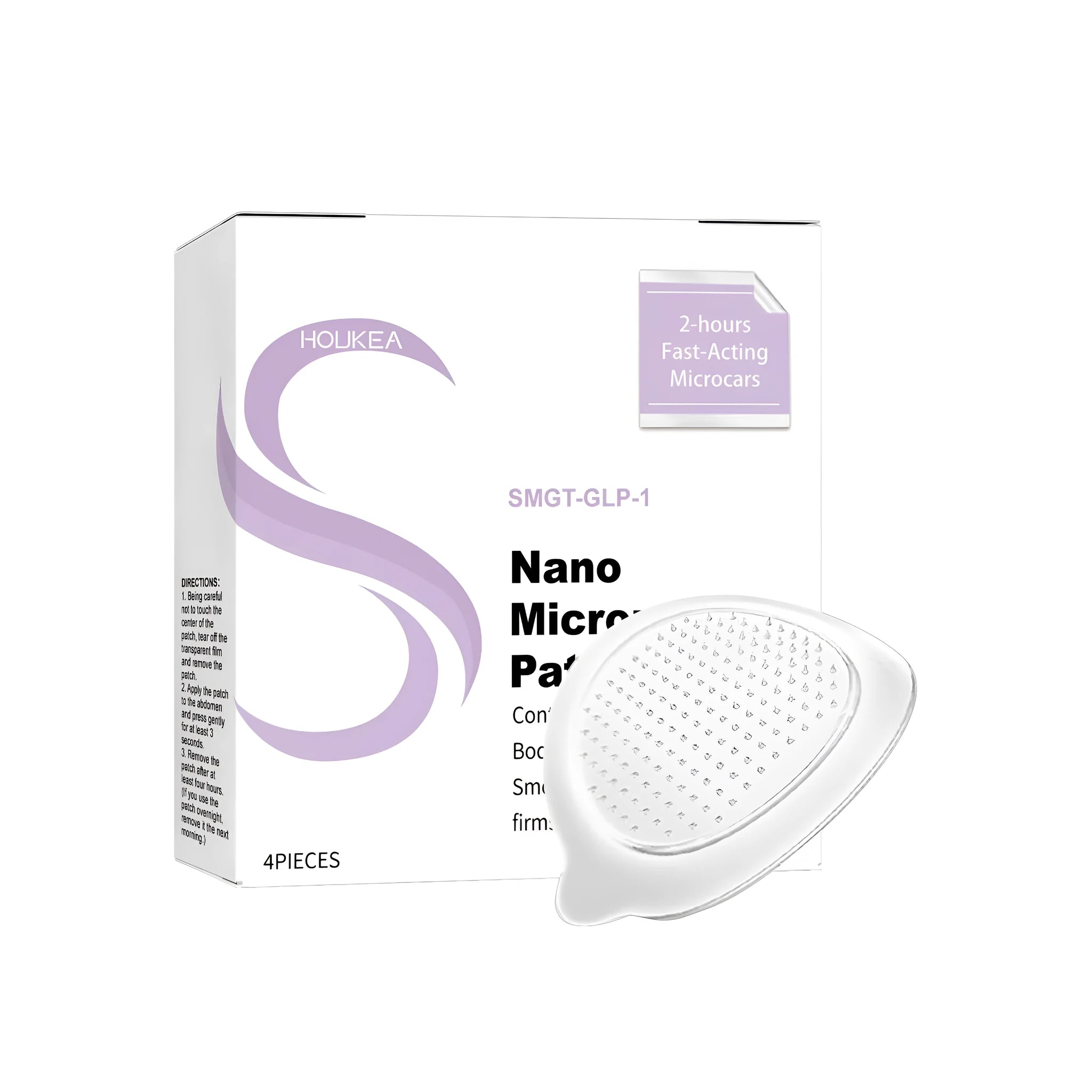 Four individual nano microneedle nursing patches on a backing card.