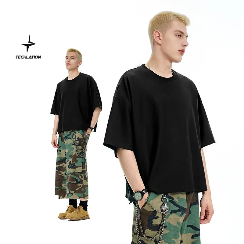 Men's loose fit short sleeve pullover in sand grey casual wear