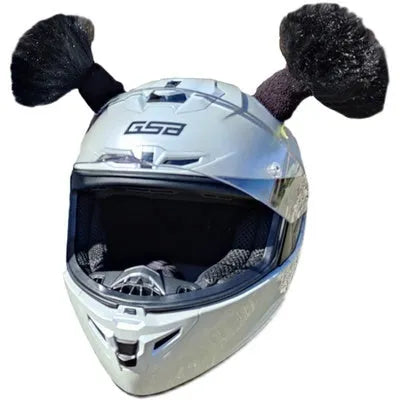 Pair of helmet decorative balls with adhesive for motorcycle and ski helmet customisation