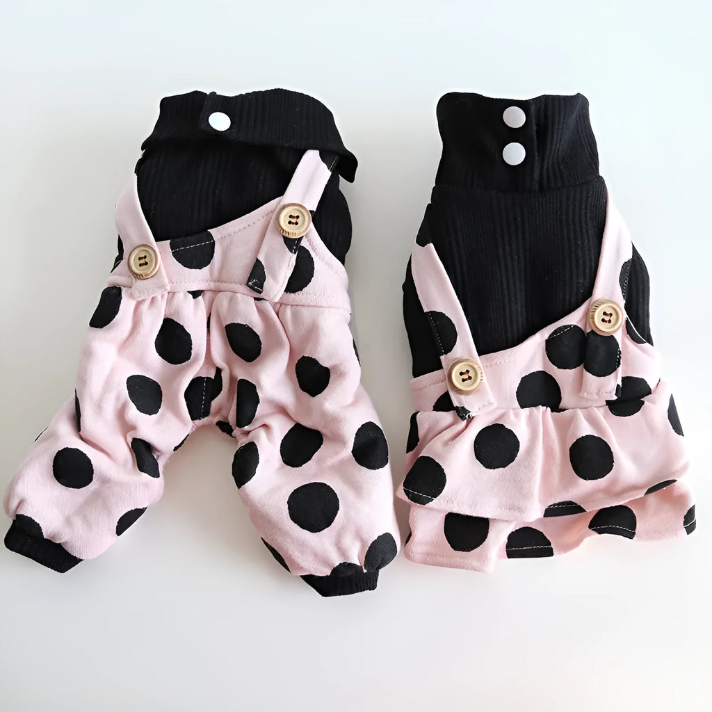 Petstyle lapel shoulder strap couple dog clothes in cloth fabric with XS to XL sizing options
