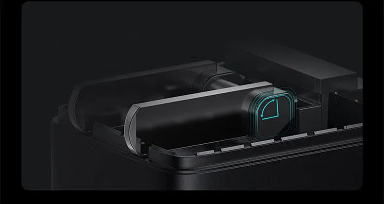 White dual-port USB C car charger with LED indicator light for in-vehicle phone charging.