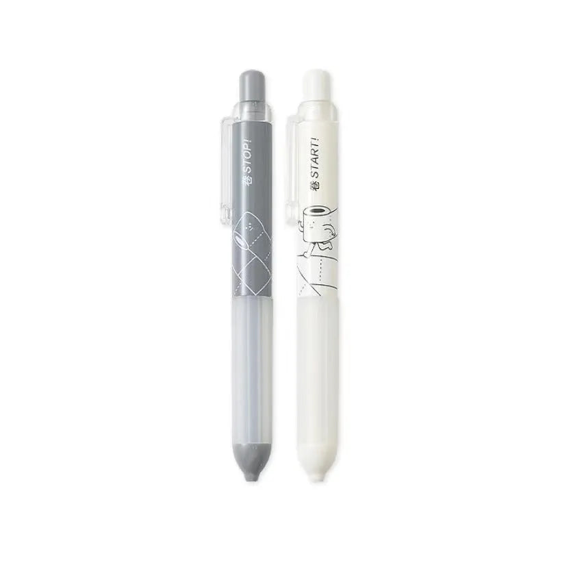Black and white 0.5mm mechanical pencils with cloud grip design on a minimalist background