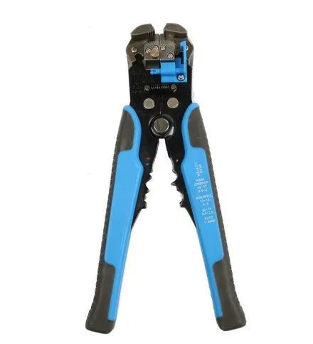 Yellow 3-in-1 automatic wire stripper crimping pliers with alloy steel jaws for 10-24 AWG cables