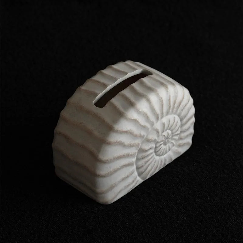 Conch ramble design resin tissue box cover with modern simplicity styling