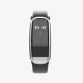 Ultrasonic mosquito repellent bracelet in black colour showing USB charging port and wristband design