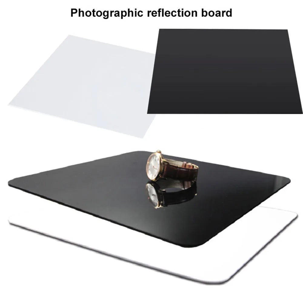 Acrylic shooting reflection board in black or white colour for photography backgrounds
