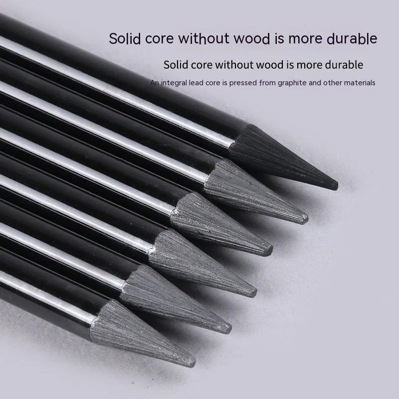 Carbonized and graphite pencil suit with nine wooden pencils on a suction card packaging