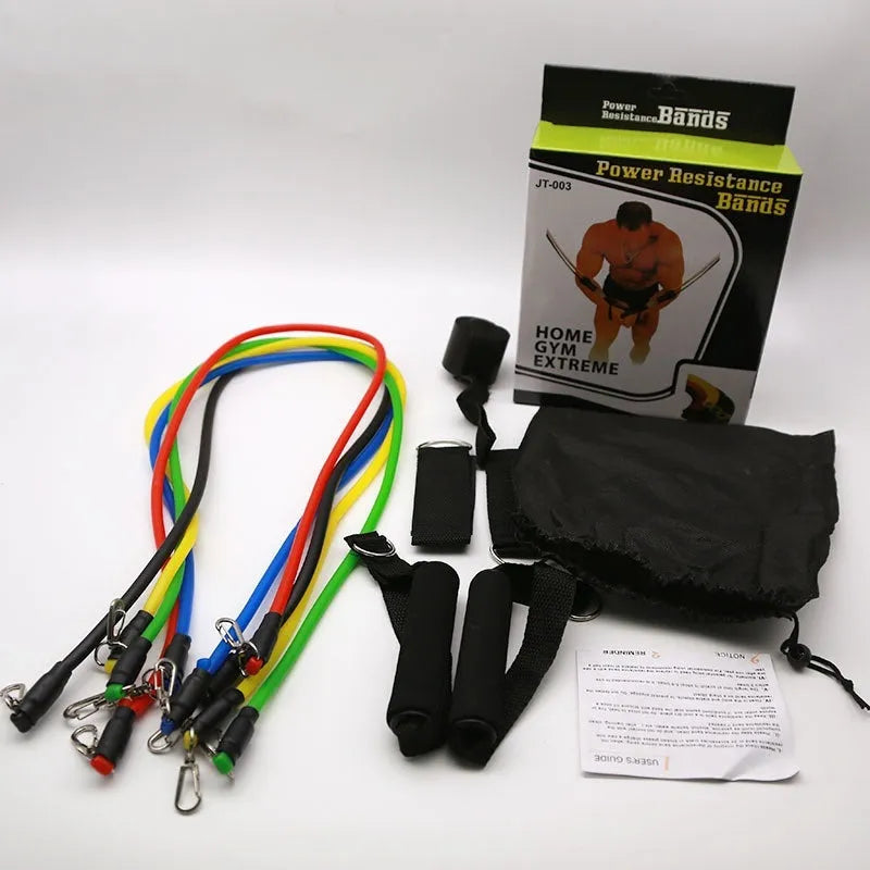 11-piece door gym equipment set with pulling rope and ABS components for home fitness training