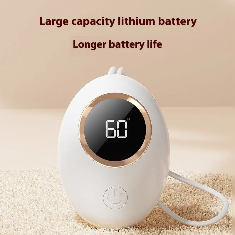 USB digital display hand warmer in various colours showing portable mini design