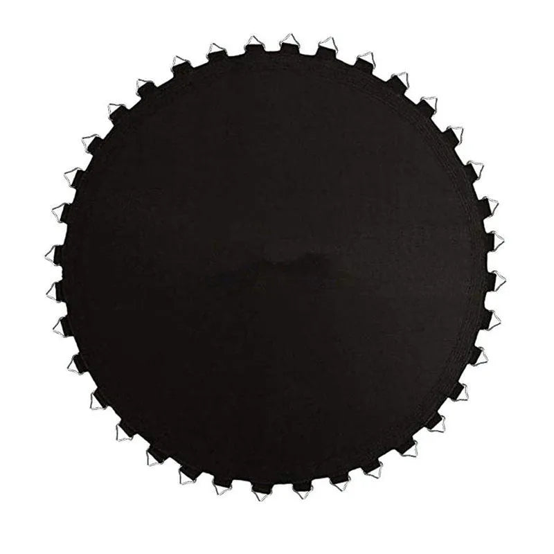 Round PP trampoline elastic fabric bungee cloth for replacement, shown in multiple sizes.