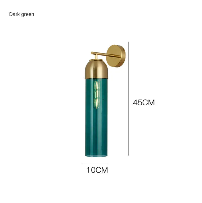 Nordic modern minimalist glass wall lamp with 450mm dimensions and E27 holder in living room setting