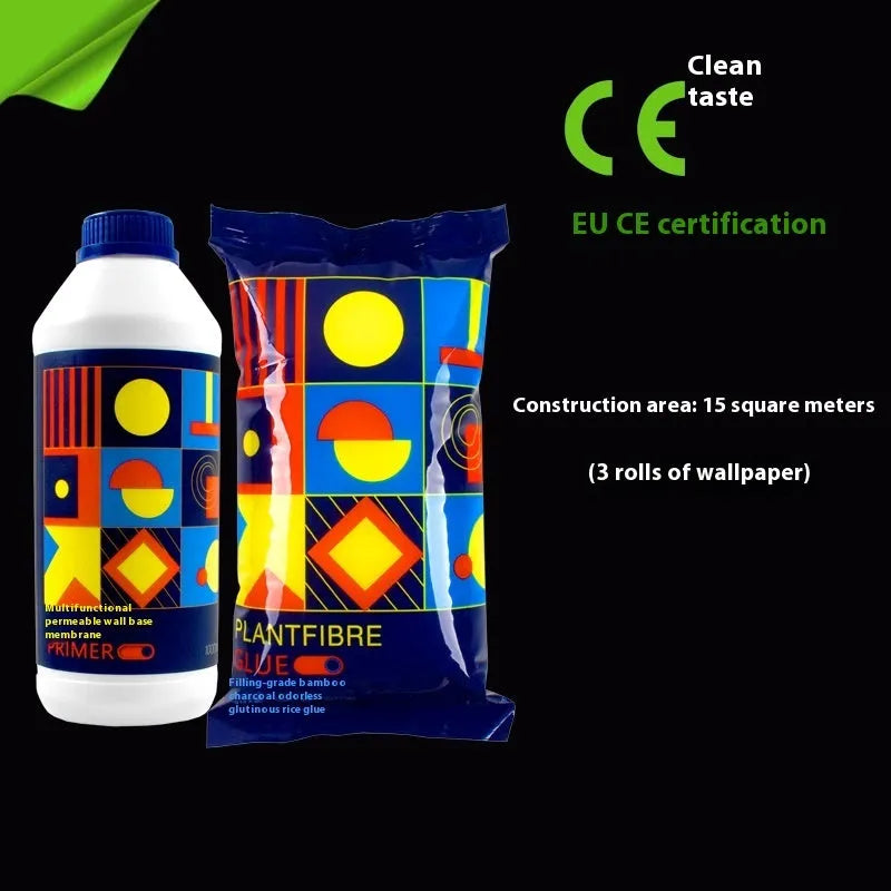 Three rolls of formaldehyde-free glutinous rice wallpaper adhesive paste for wall sticking