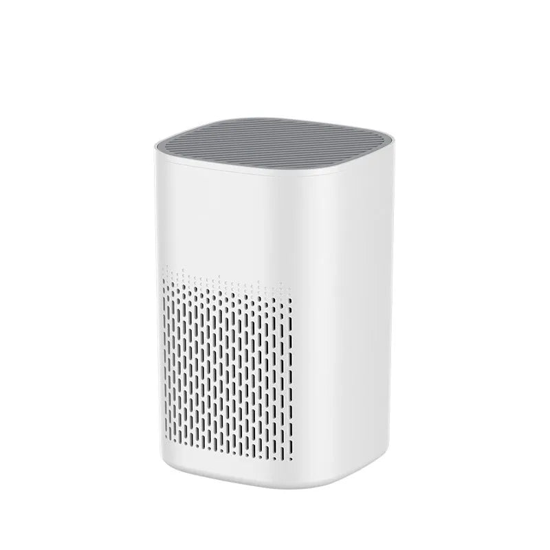 Desktop air purifier with heating panel and USB power cable for small rooms