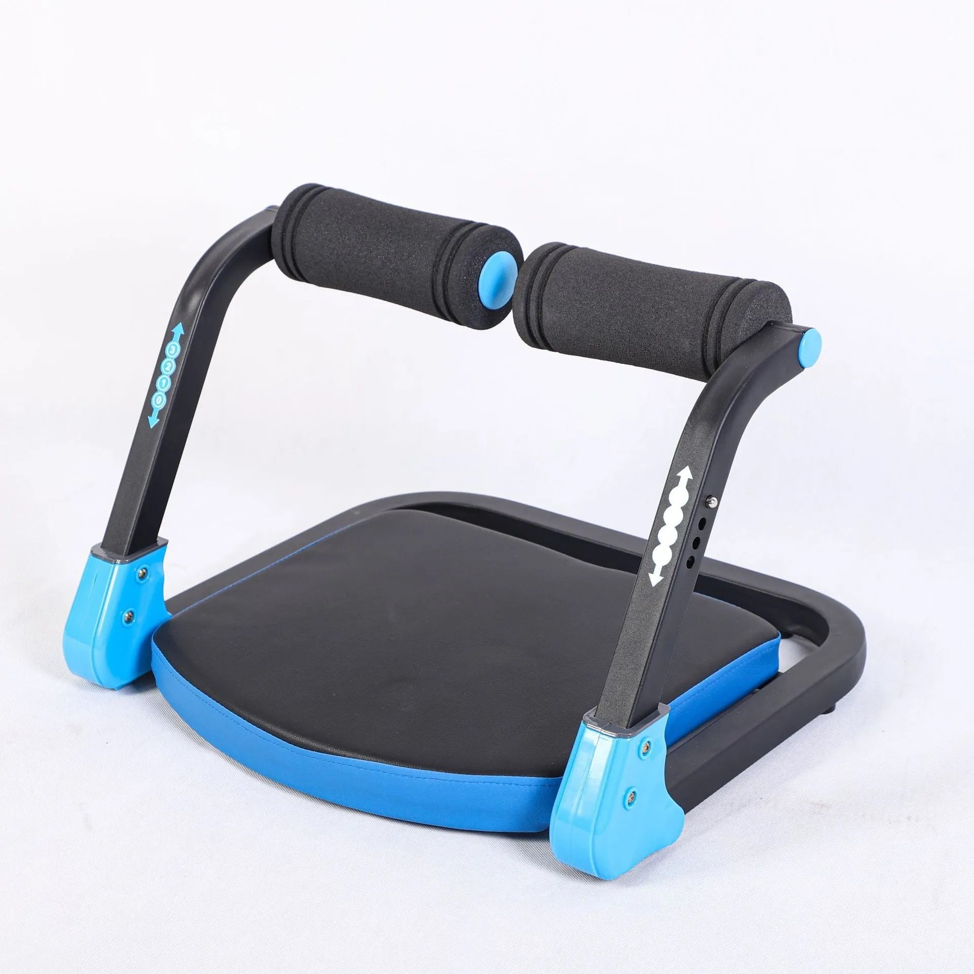 Mini abdominal fitness device in red or sky blue for portable core training