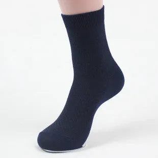 Men's bamboo fibre business socks showing small square pattern in five colour options