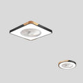 Nordic style ceiling fan with light and solid wood blades in rectangular, round, or square shapes.