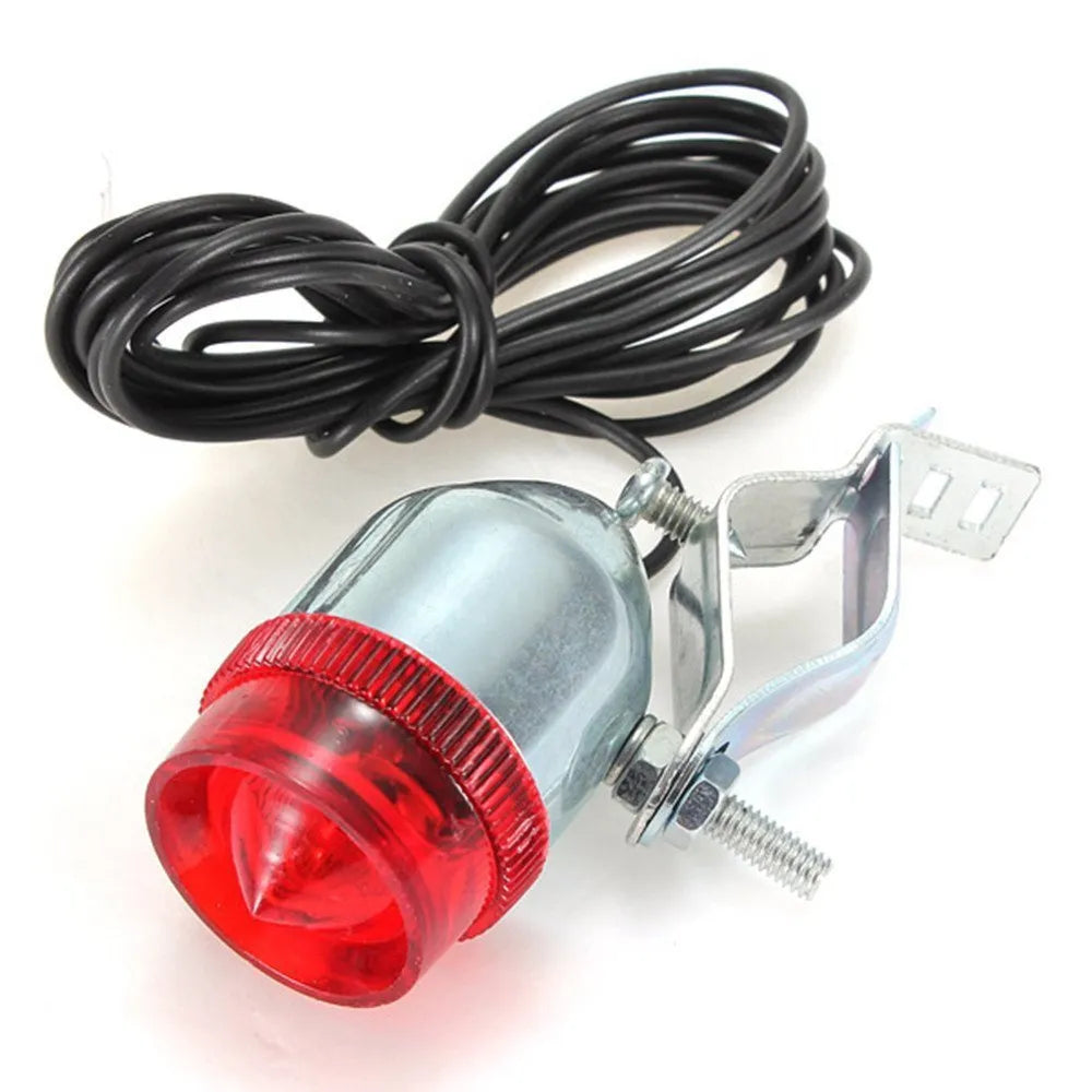 Silver bicycle dynamo light set with generator unit and wiring for front fork or rear frame mounting