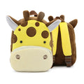 Children's plush backpack in animal design with dimensions 26cm high by 24cm wide