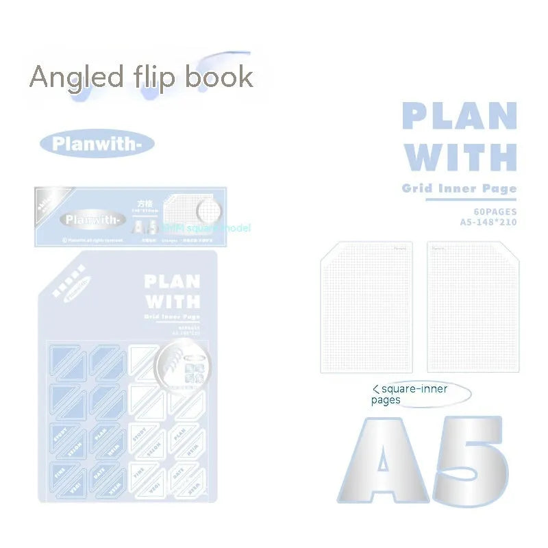 Oblique angle artsy ins style student draft notebook in A5 and B5 sizes with 60 sheets