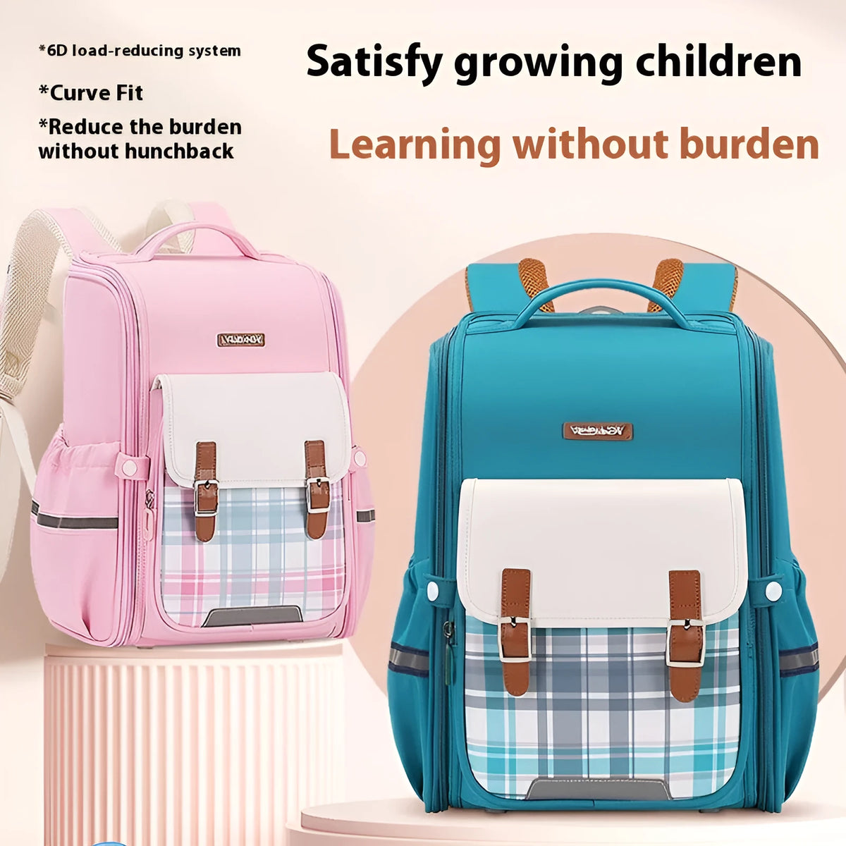 Student school backpack in Oxford cloth with multiple colour and size options for Grade 5-6