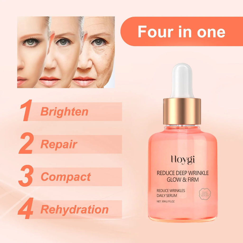 30 ml bottle of rose essential oil for smoothing wrinkles and brightening skin.