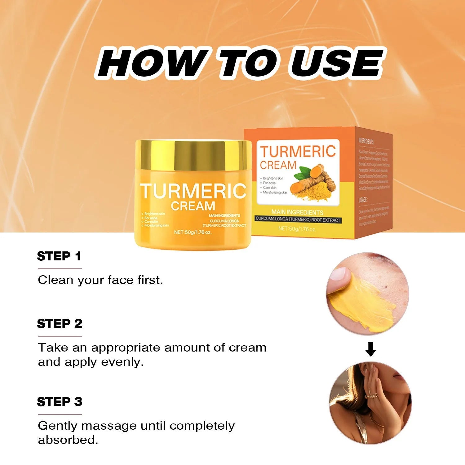 Brightening moisturising cream 50g jar measuring 53mm diameter