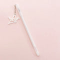 Paper crane rabbit pendant gel pen with 0.38mm tip and decorative charm