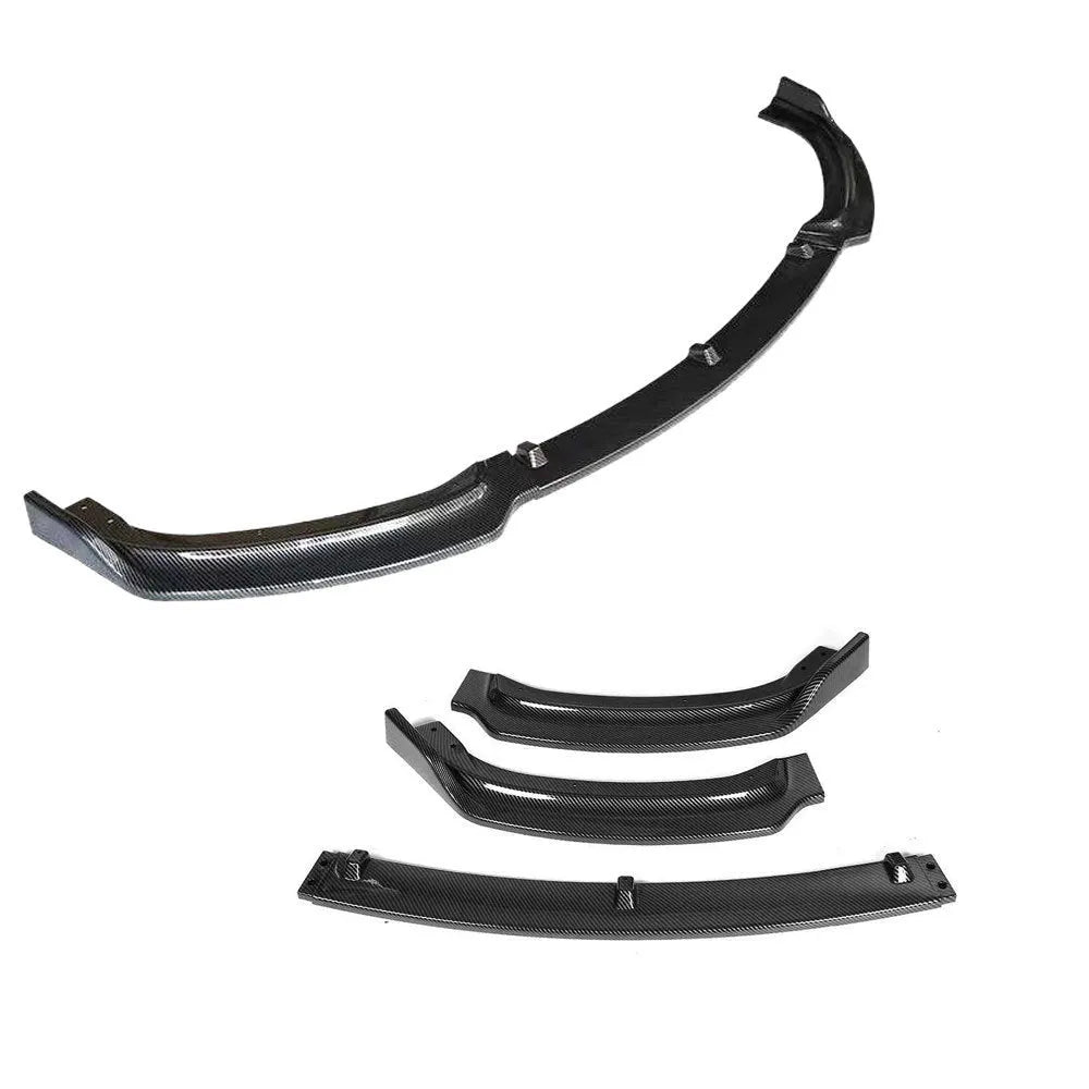 Black polypropylene front bumper lip spoiler for BMW F30 and F35 3 Series models