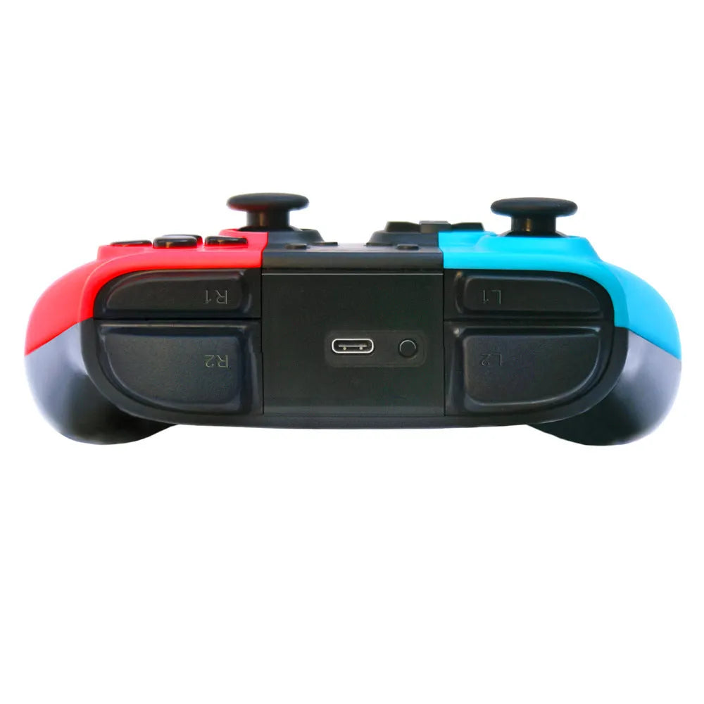 SWH wireless Nintendo Switch game controller with analogue sticks, action buttons and LED indicators