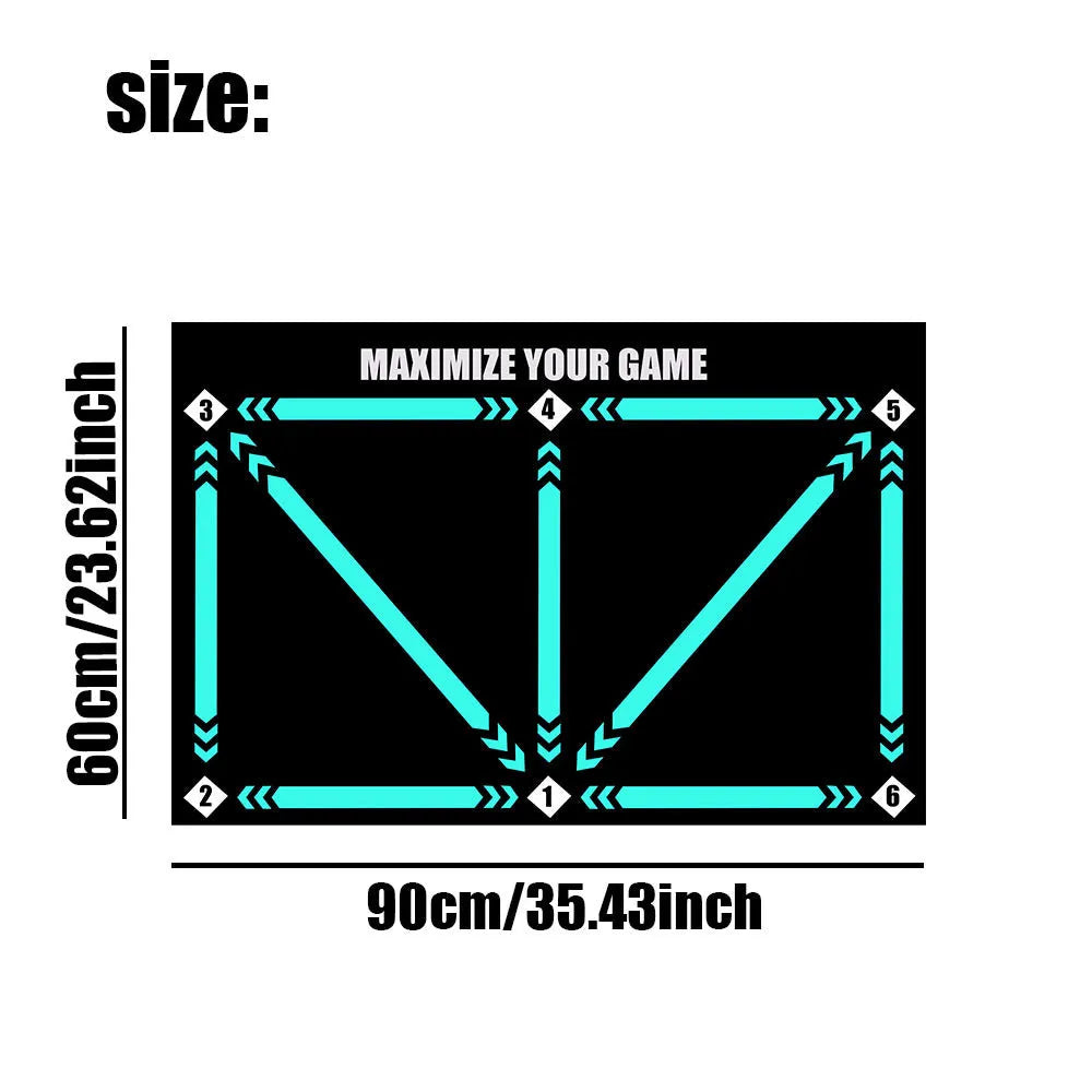 Rubber football training mat for indoor skill practice in cushion colour