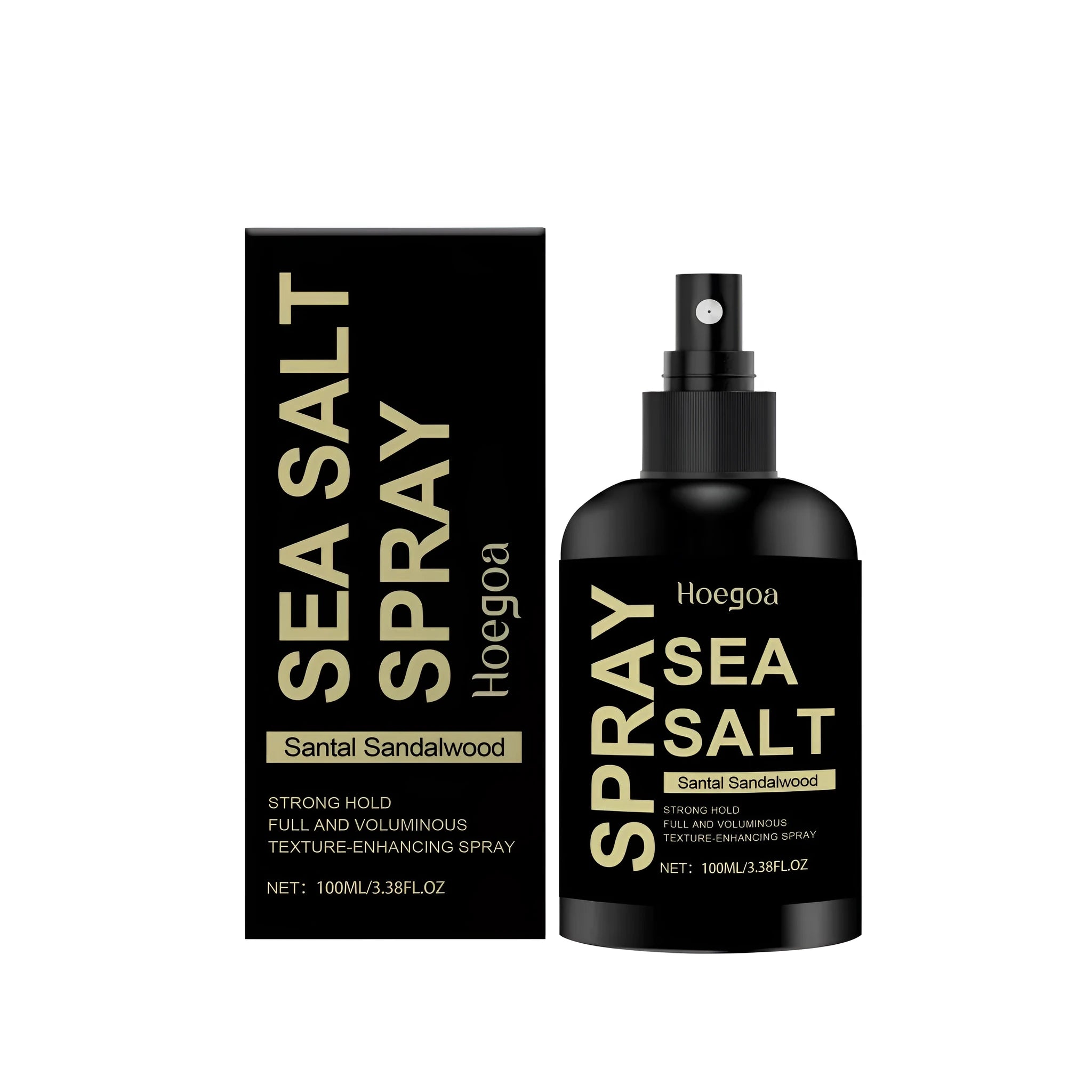 100ml bottle of sea salt and sandalwood hair styling spray with spray nozzle