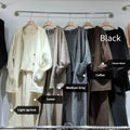 Women's wool blend knit cardigan three-piece set with suspender casual pants in loose fit Japanese Korean style