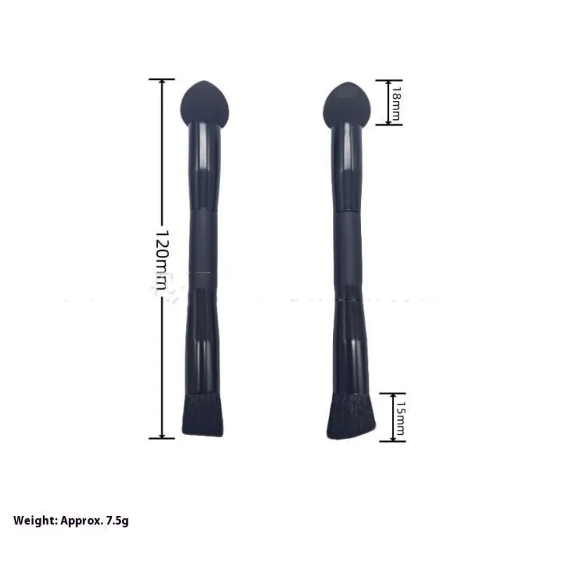 Black sponge stick concealer brush with wooden handle for dark circle coverage