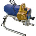 Blue portable electric airless spraying machine with spray gun and accessories for painting work