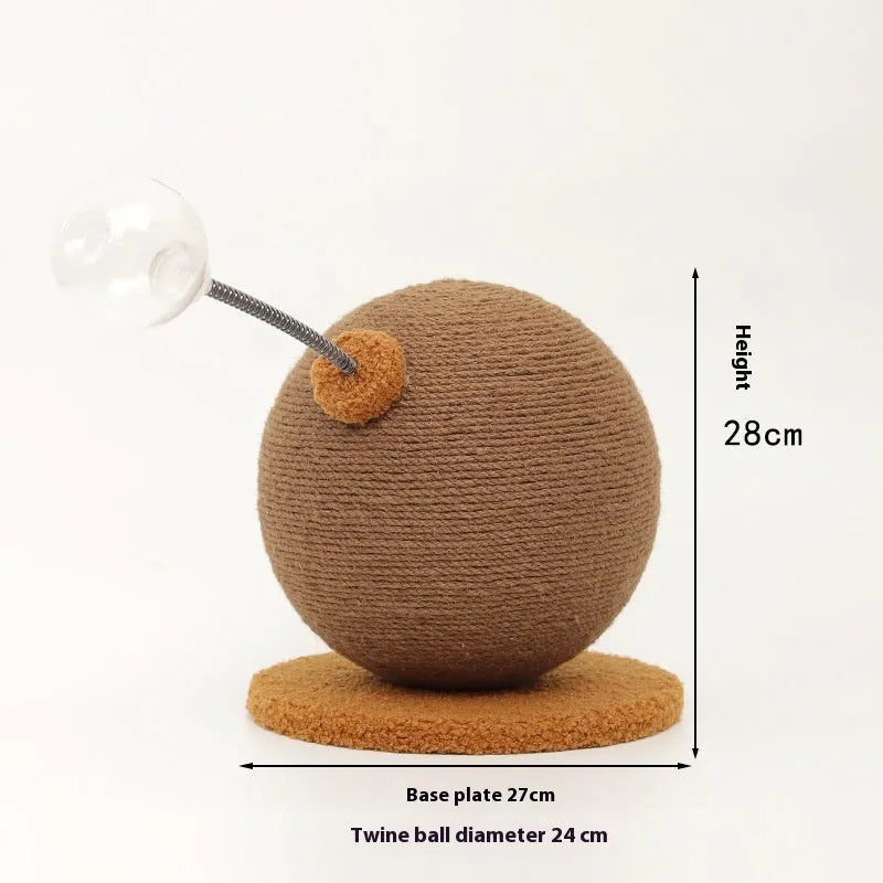 Large and small hemp rope cat scratching boards with cat grasping ball and tumbler patterns