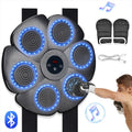 Black smart music boxing machine wall target with Bluetooth LED lights and half finger boxing gloves