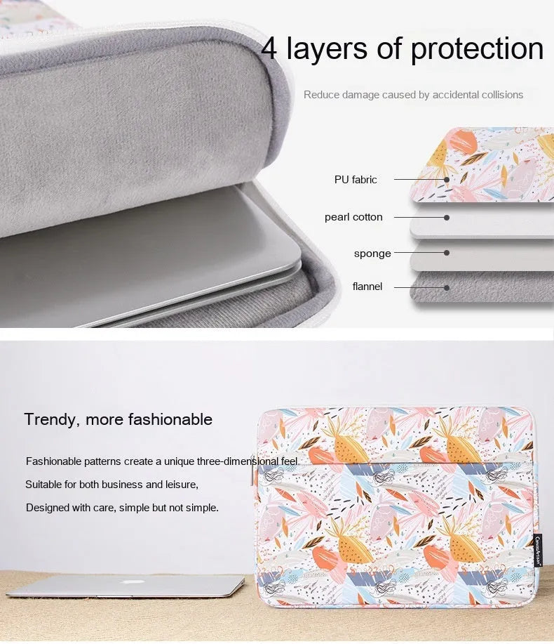 White waterproof laptop inner bag made from PU leather for 11 to 15 inch computers