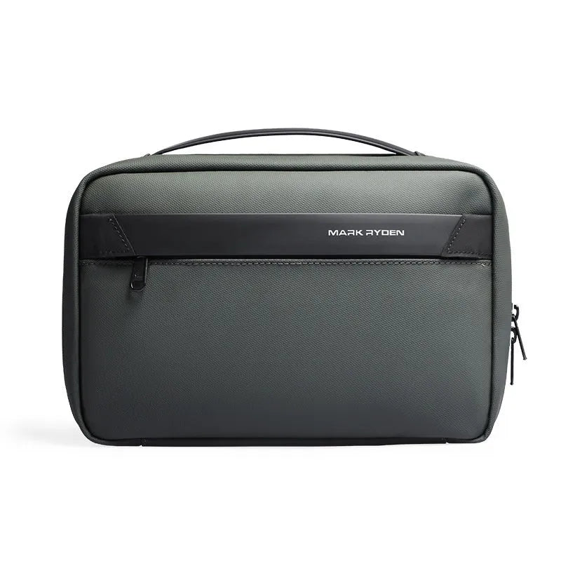 Multi-functional wet dry separation storage bag in Oxford cloth with compartments for toiletries organisation.