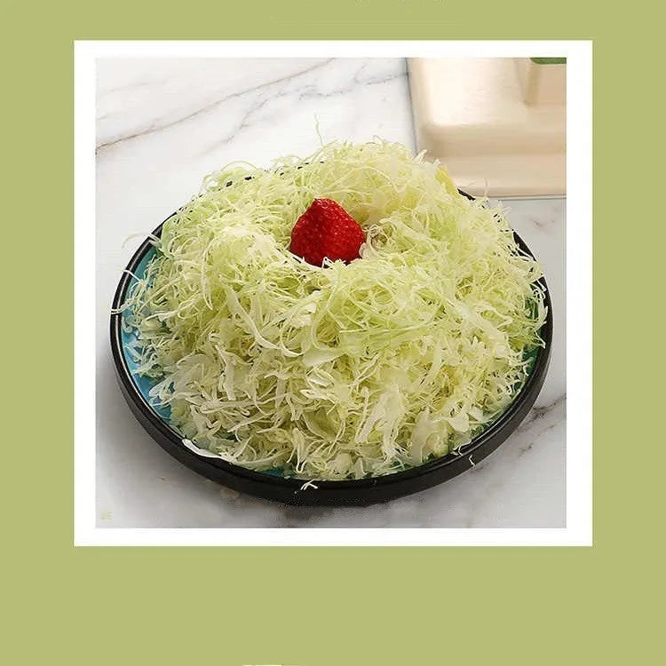 Beige stainless steel household vegetable slicer chopper with spiralizer function
