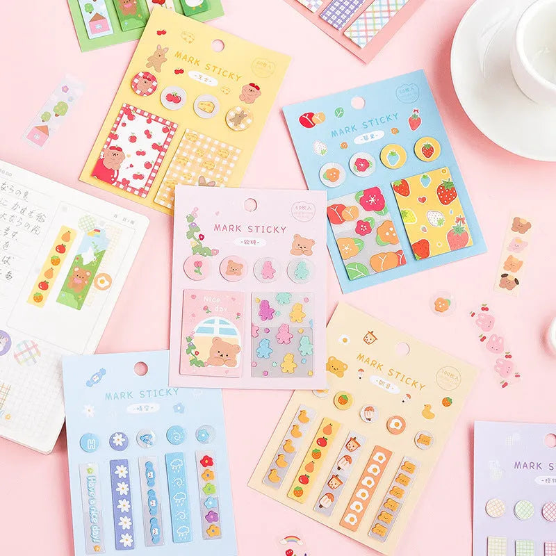 PVC index stickers in various colours and styles for notebook organisation