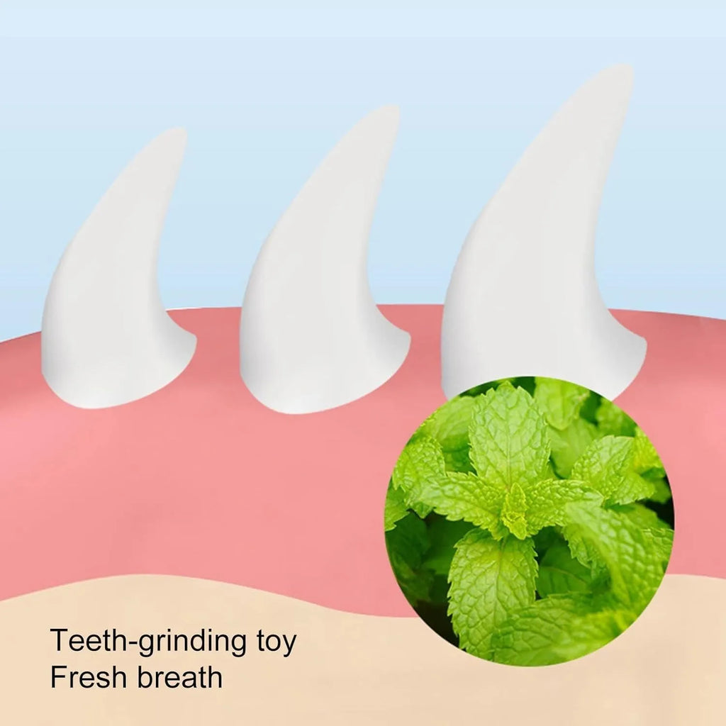 Blue carrot-shaped self-adhesive catnip wall toy for dental cleaning and anxiety relief