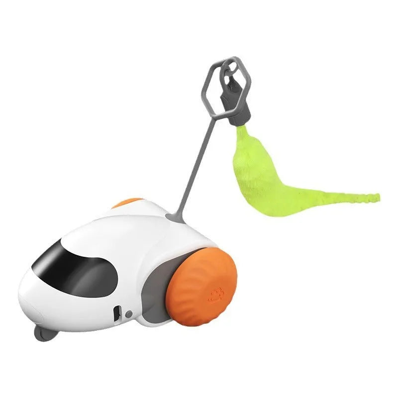 Light Grey Blue gravity smart running car electric toy for cats with Type-C charging cable