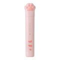 Closed folding mini scissors with cat paw design on handles in blue, pink, black, and white colour options.