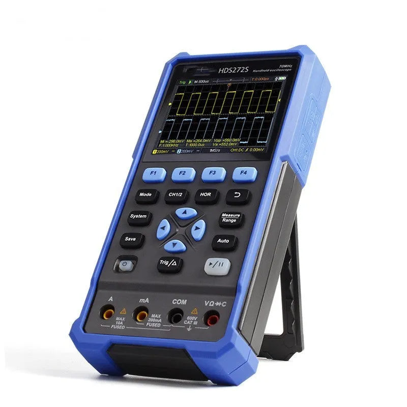 Owon HDS272 handheld digital oscilloscope with portable bag and BNC probe for automotive repair