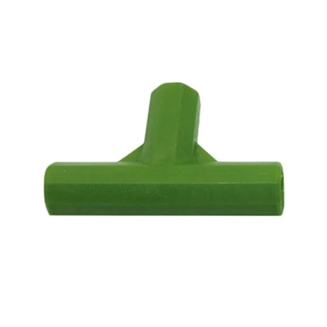 Two white PP plastic garden connectors, one with three arms and one with four, for connecting 11mm plant support stakes.
