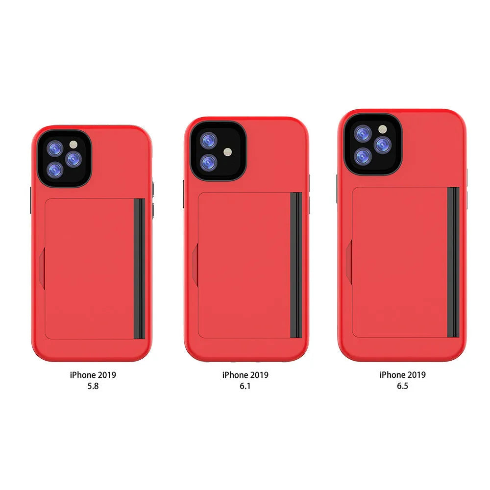 A solid-colour mobile phone case for Apple iPhone 11 series, shown in multiple colour options.
