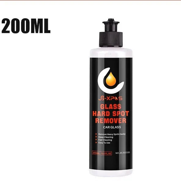 Glass oil film remover cleaning cream paste in bottle for car and window cleaning.