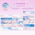 Japanese paper washi tape roll with sky theme designs including clouds, sun, twilight, moon, and nebula